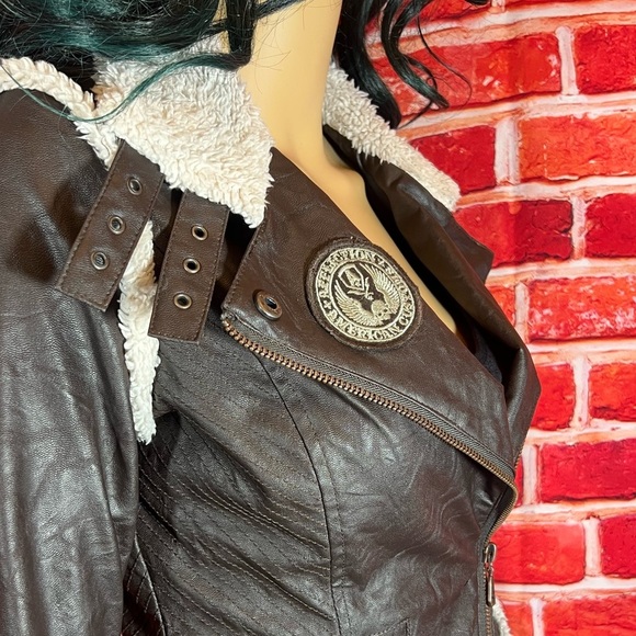 Affliction Women’s   Black premium leather jacket - Picture 4 of 11